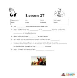 The Sacrifice of the Mass - Fill-in-the-Blanks